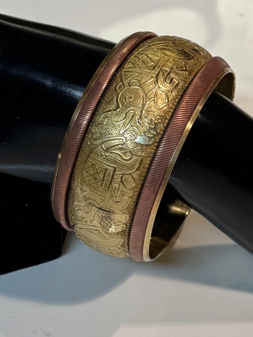 Stunning copper and brass bangle bracelet